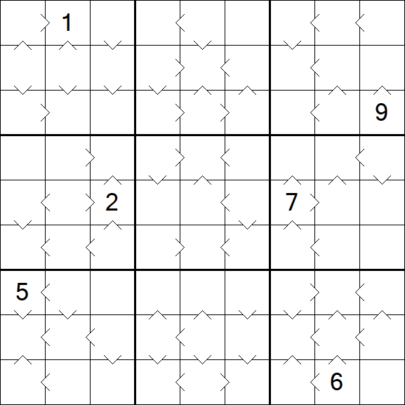 Greater Than Sudoku - Difficile