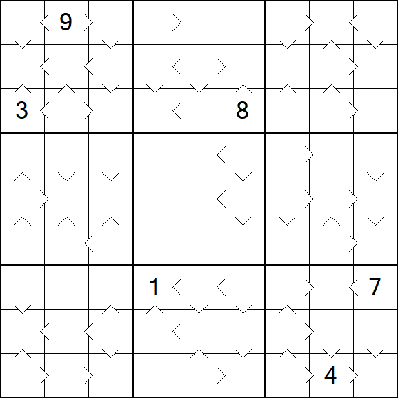 Greater Than Sudoku - Hard