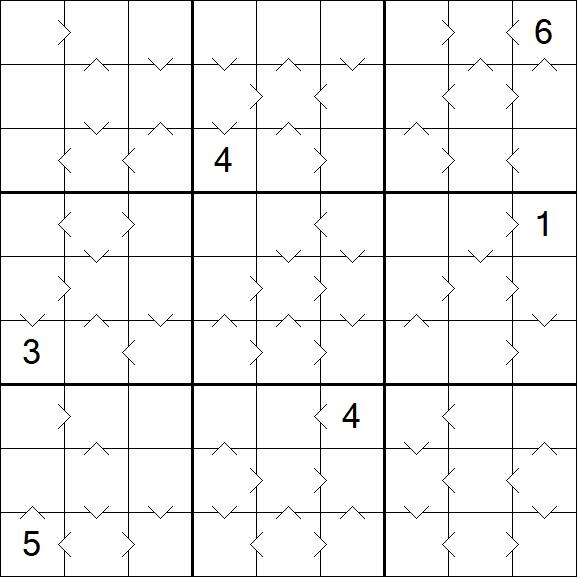 Greater Than Sudoku - Difficile