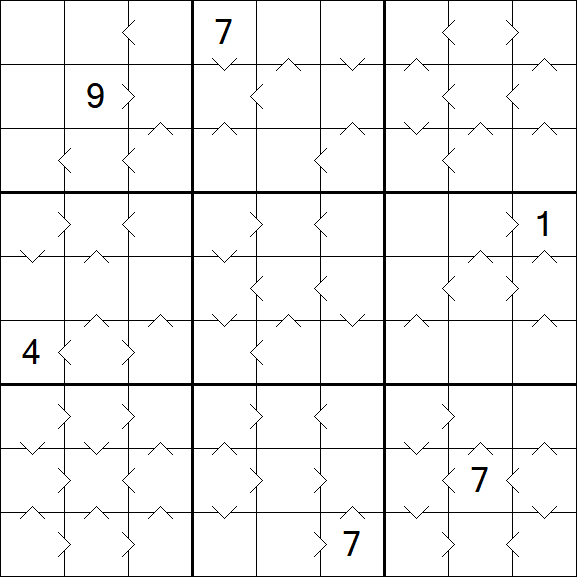Greater Than Sudoku - Difficile