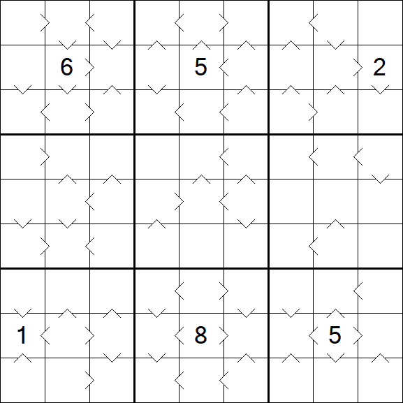 Greater Than Sudoku - Difficile