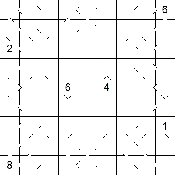 Greater Than Sudoku - Difficile
