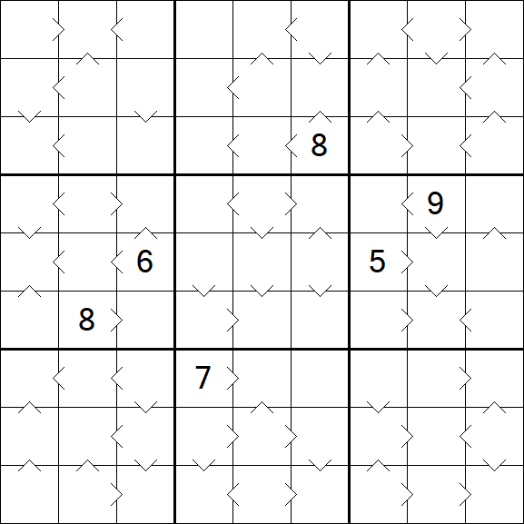 Greater Than Sudoku - Difficile