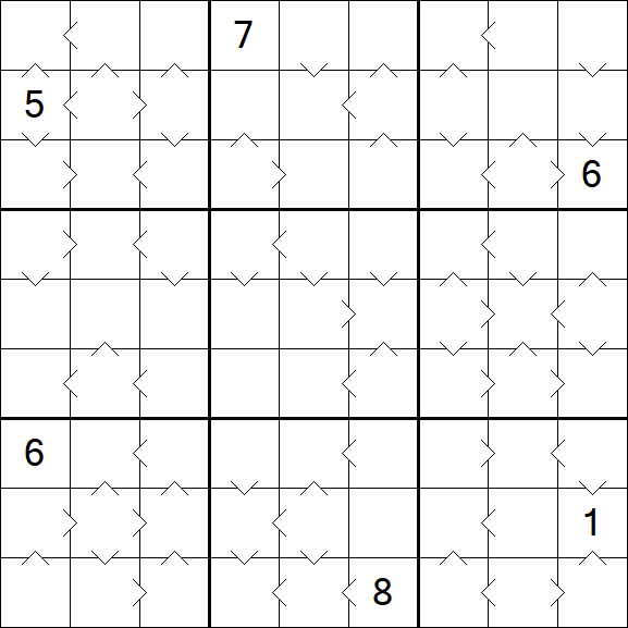 Greater Than Sudoku - Difficile