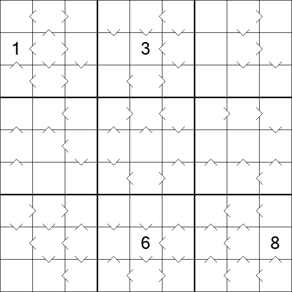 Greater Than Sudoku - Difficile
