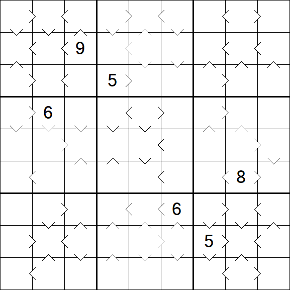 Greater Than Sudoku - Difficile