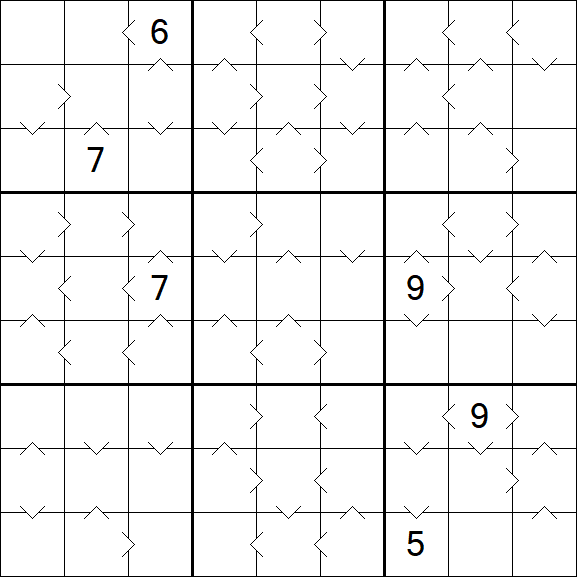 Greater Than Sudoku - Difficile