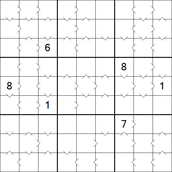 Greater Than Sudoku - Difficile