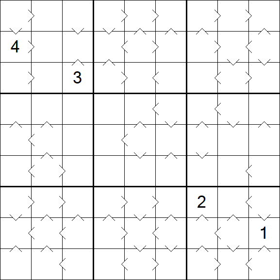 Greater Than Sudoku - Difícil