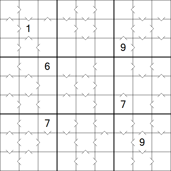 Greater Than Sudoku - Schwierig