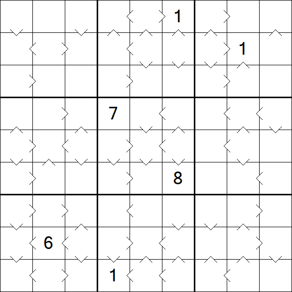 Greater Than Sudoku - Difícil