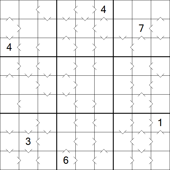 Greater Than Sudoku - Difícil
