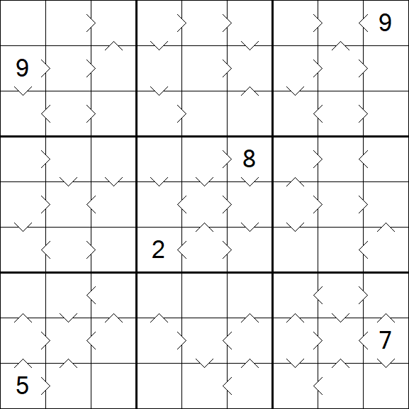 Greater Than Sudoku - Schwierig