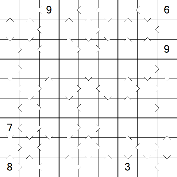 Greater Than Sudoku - Difícil