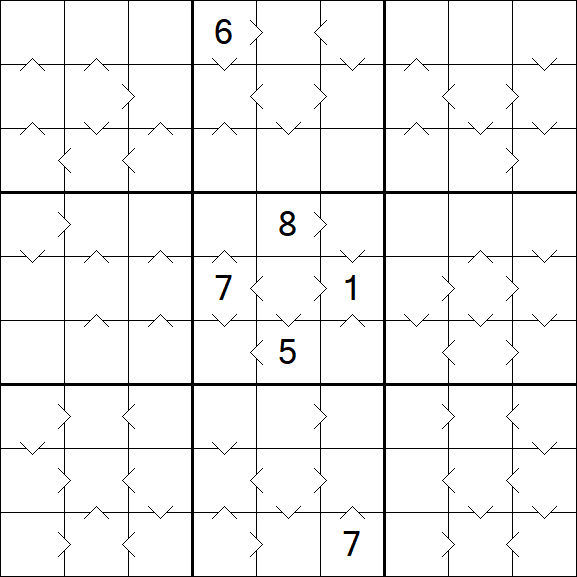 Greater Than Sudoku - Difícil