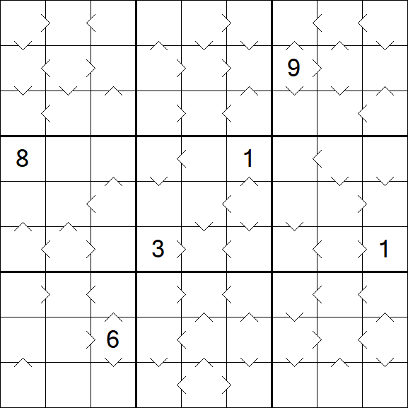 Greater Than Sudoku - Difícil