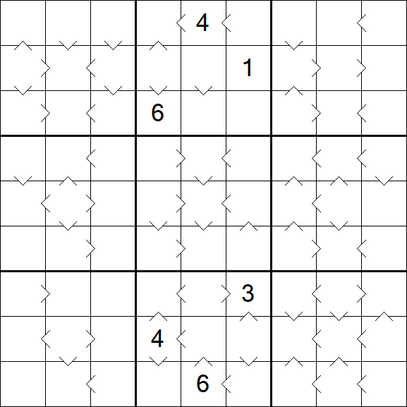 Greater Than Sudoku - Difícil