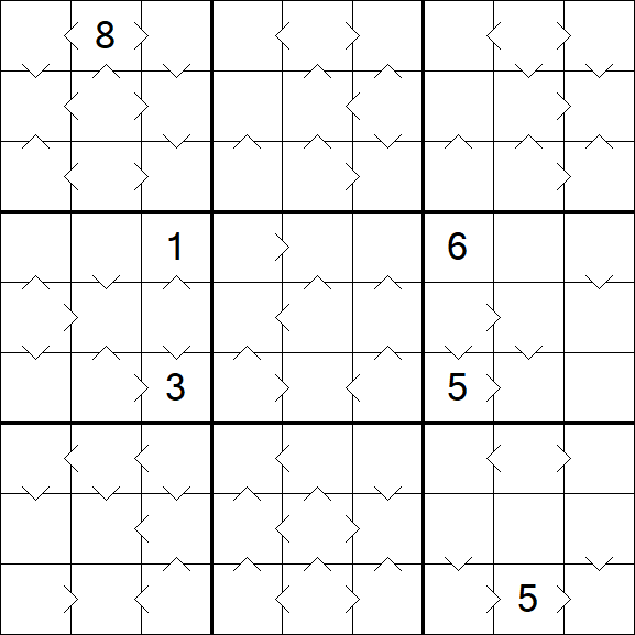 Greater Than Sudoku - Schwierig