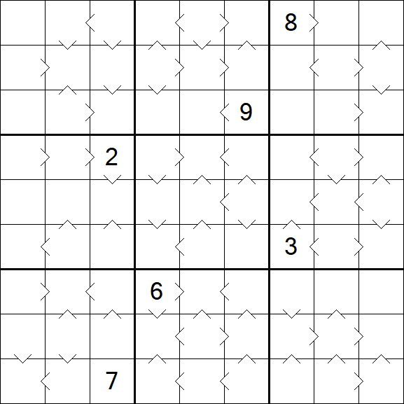 Greater Than Sudoku - Difícil