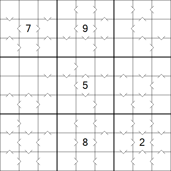 Greater Than Sudoku - Difícil