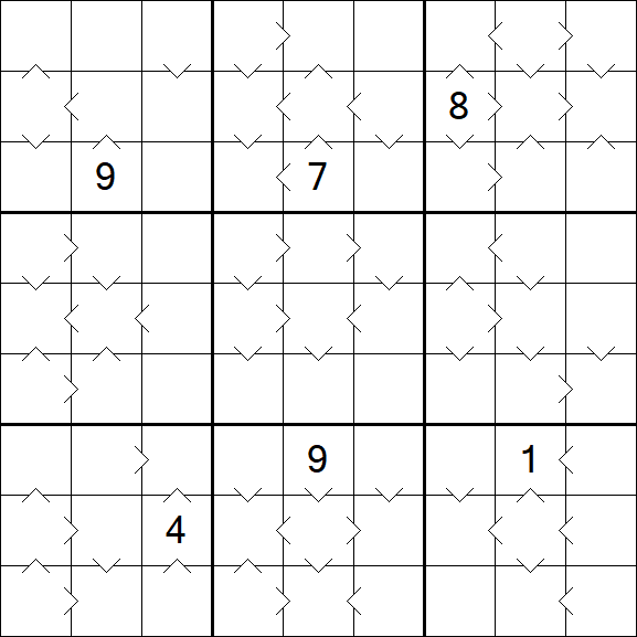 Greater Than Sudoku - Difícil