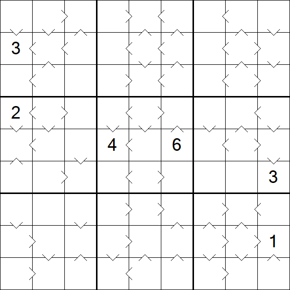 Greater Than Sudoku - Difícil
