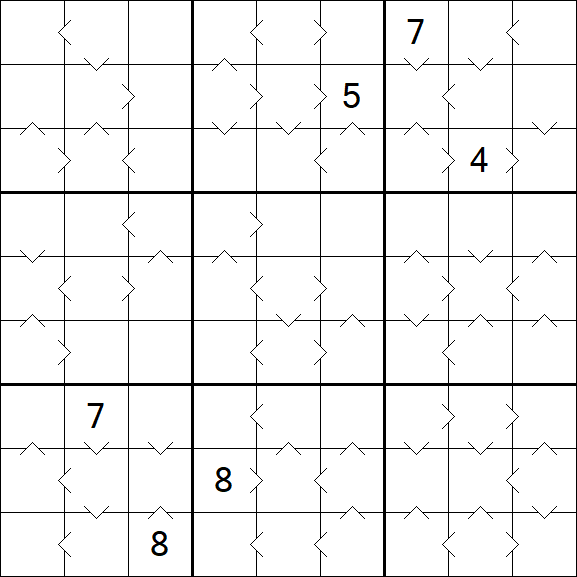 Greater Than Sudoku - Schwierig