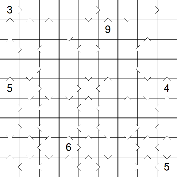 Greater Than Sudoku - Difícil