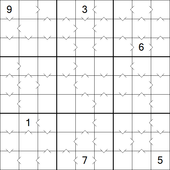 Greater Than Sudoku - Schwierig