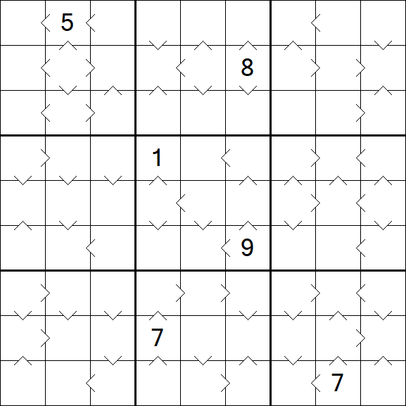 Greater Than Sudoku - Difficile