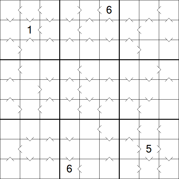 Greater Than Sudoku - Difícil