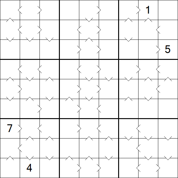 Greater Than Sudoku - Difficile