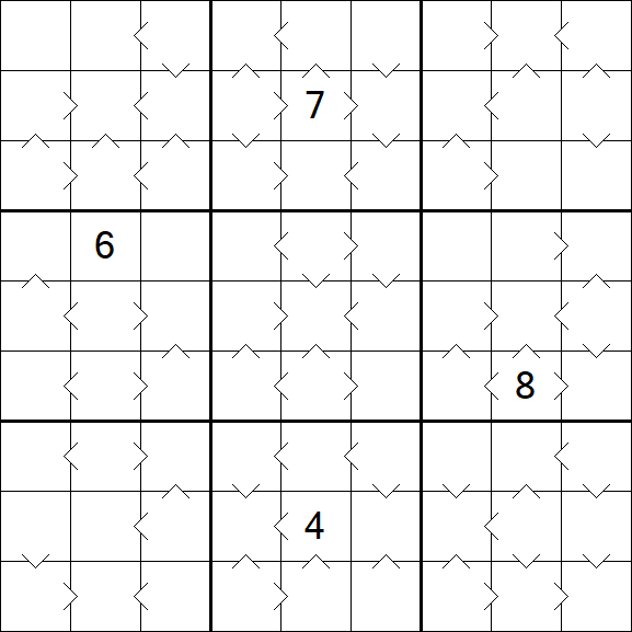 Greater Than Sudoku - Schwierig