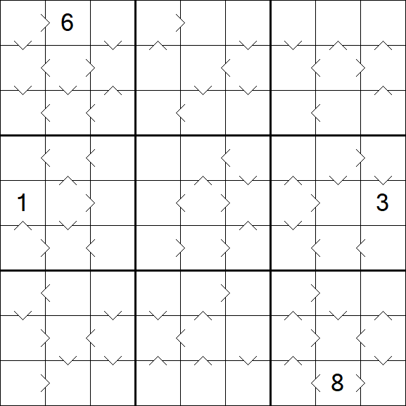 Greater Than Sudoku - Difficile