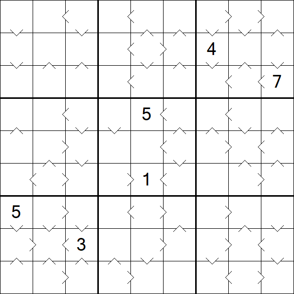 Greater Than Sudoku - Schwierig