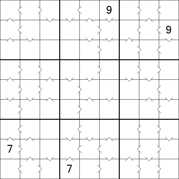 Greater Than Sudoku - Hard