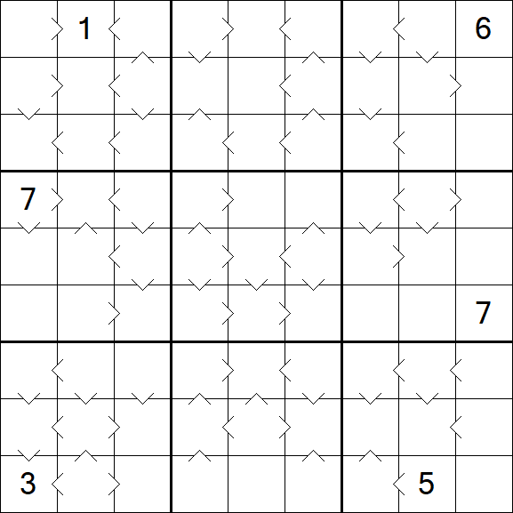 Greater Than Sudoku - Difficile