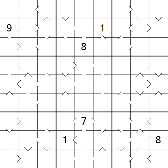 Greater Than Sudoku - Hard
