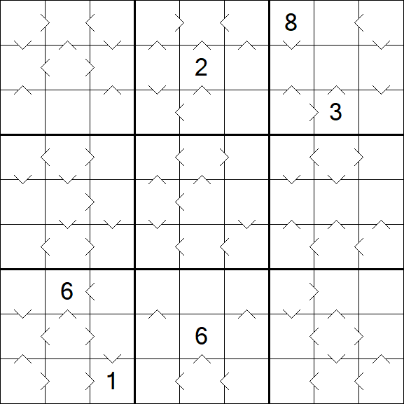 Greater Than Sudoku - Difficile