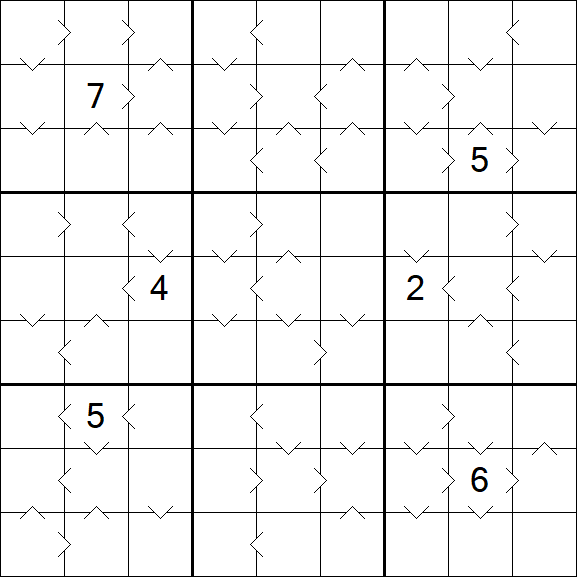 Greater Than Sudoku - Schwierig