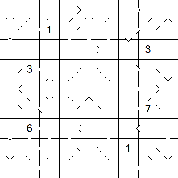 Greater Than Sudoku - Schwierig