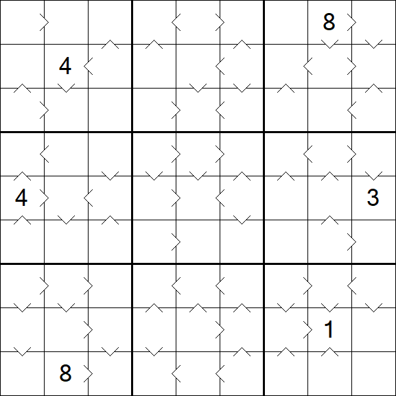 Greater Than Sudoku - Schwierig