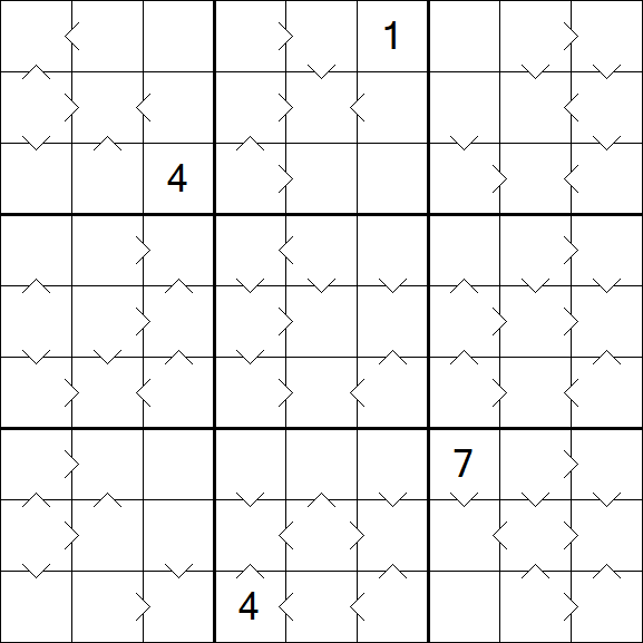 Greater Than Sudoku - Difícil
