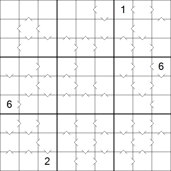 Greater Than Sudoku - Difficile