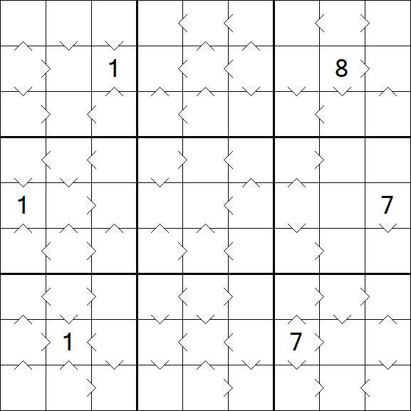 Greater Than Sudoku - Difficile