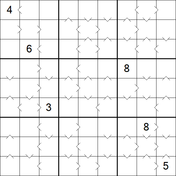 Greater Than Sudoku - Difícil