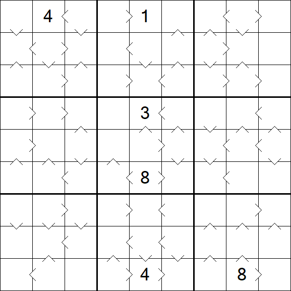 Greater Than Sudoku - Difícil