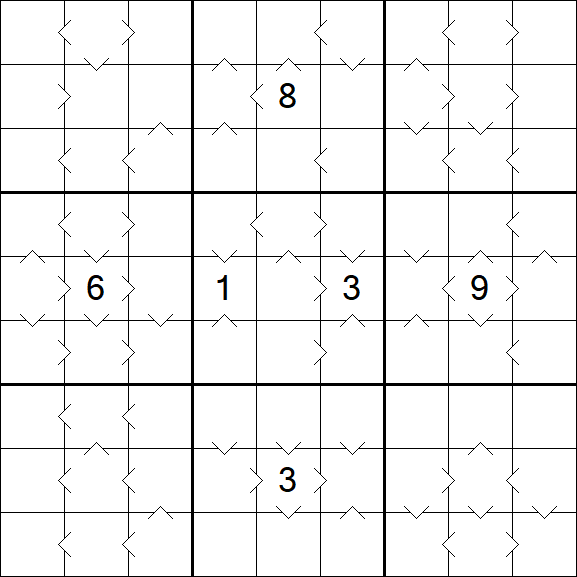 Greater Than Sudoku - Difícil
