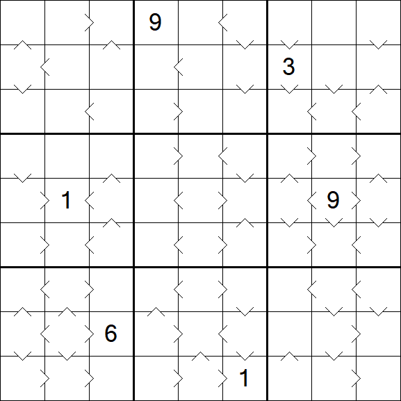 Greater Than Sudoku - Difficile
