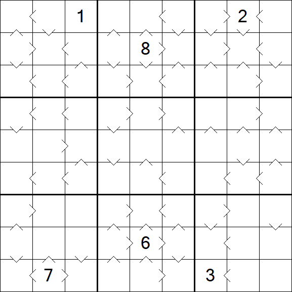 Greater Than Sudoku - Difícil